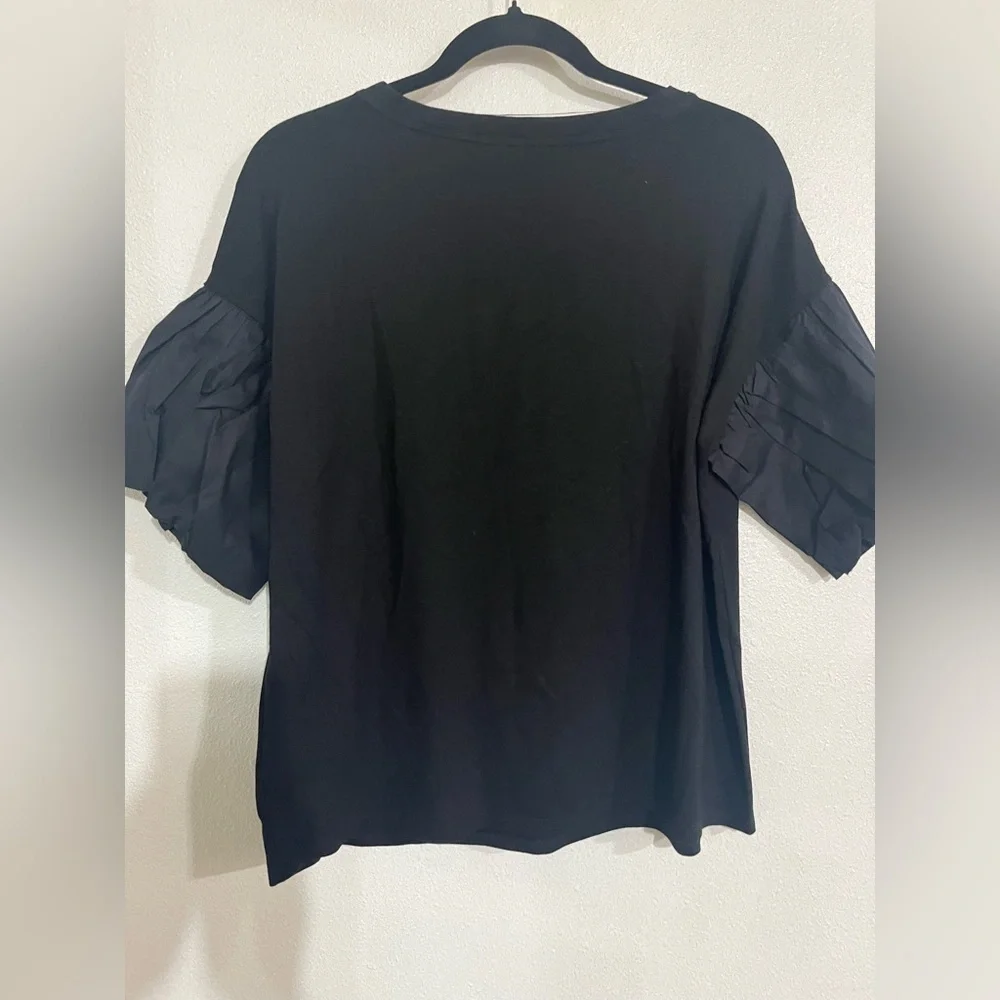 Cable and gauge  knit black cotton sleeves L NWT - Picture 2 of 5
